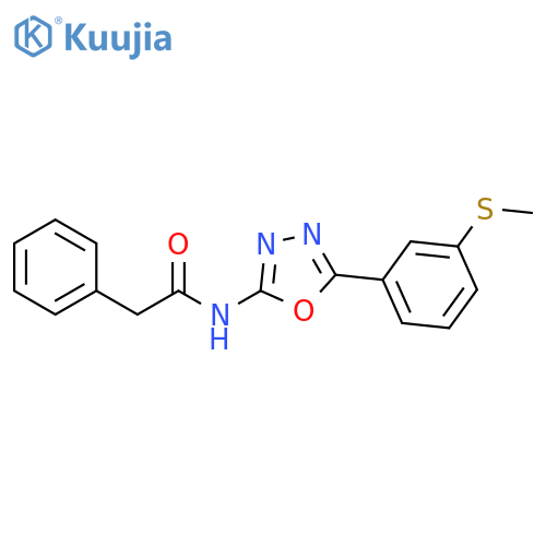 N-{5-3-(methylsulfanyl)phenyl-1,3,4-oxadiazol-2-yl}-2-phenylacetamide structure