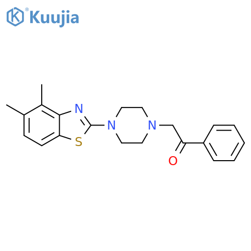 1-4-(4,5-dimethyl-1,3-benzothiazol-2-yl)piperazin-1-yl-2-phenylethan-1-one structure