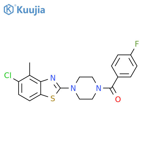 5-chloro-2-4-(4-fluorobenzoyl)piperazin-1-yl-4-methyl-1,3-benzothiazole structure
