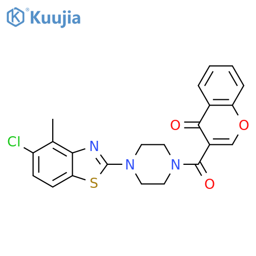 3-[4-(5-chloro-4-methyl-1,3-benzothiazol-2-yl)piperazine-1-carbonyl]chromen-4-one structure