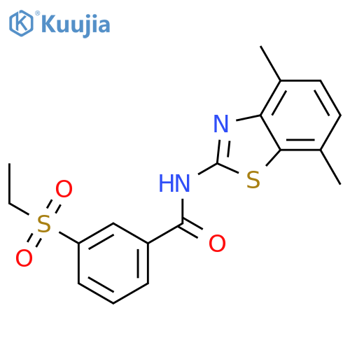 N-(4,7-dimethyl-1,3-benzothiazol-2-yl)-3-(ethanesulfonyl)benzamide structure