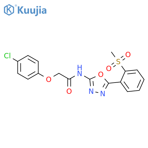 2-(4-chlorophenoxy)-N-5-(2-methanesulfonylphenyl)-1,3,4-oxadiazol-2-ylacetamide structure