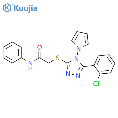 2-{5-(2-chlorophenyl)-4-(1H-pyrrol-1-yl)-4H-1,2,4-triazol-3-ylsulfanyl}-N-phenylacetamide structure