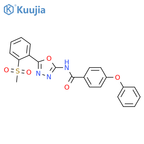 N-5-(2-methanesulfonylphenyl)-1,3,4-oxadiazol-2-yl-4-phenoxybenzamide structure