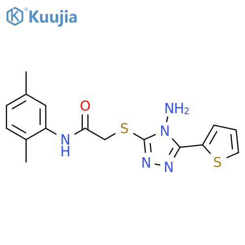 2-{4-amino-5-(thiophen-2-yl)-4H-1,2,4-triazol-3-ylsulfanyl}-N-(2,5-dimethylphenyl)acetamide structure
