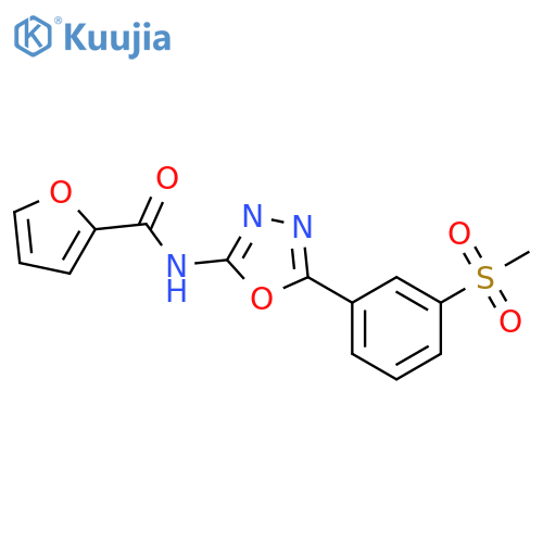 N-5-(3-methanesulfonylphenyl)-1,3,4-oxadiazol-2-ylfuran-2-carboxamide structure