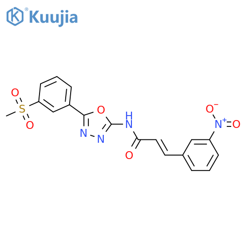(2E)-N-5-(3-methanesulfonylphenyl)-1,3,4-oxadiazol-2-yl-3-(3-nitrophenyl)prop-2-enamide structure