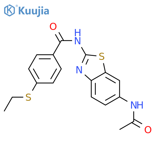 N-(6-acetamido-1,3-benzothiazol-2-yl)-4-(ethylsulfanyl)benzamide structure
