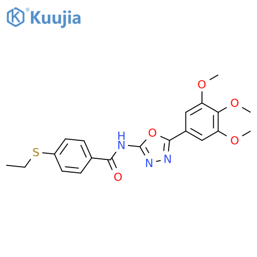 4-(ethylsulfanyl)-N-5-(3,4,5-trimethoxyphenyl)-1,3,4-oxadiazol-2-ylbenzamide structure