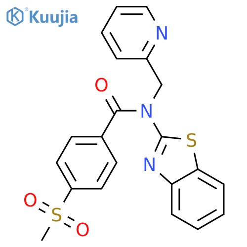 N-(1,3-benzothiazol-2-yl)-4-methanesulfonyl-N-(pyridin-2-yl)methylbenzamide structure