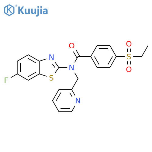 4-(ethanesulfonyl)-N-(6-fluoro-1,3-benzothiazol-2-yl)-N-(pyridin-2-yl)methylbenzamide structure