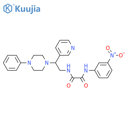 N-(3-nitrophenyl)-N'-2-(4-phenylpiperazin-1-yl)-2-(pyridin-3-yl)ethylethanediamide structure