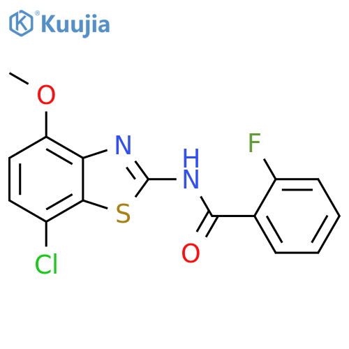 N-(7-chloro-4-methoxy-1,3-benzothiazol-2-yl)-2-fluorobenzamide structure