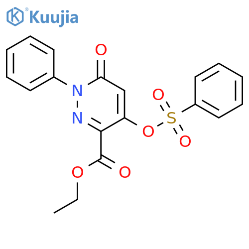 ethyl 4-(benzenesulfonyl)oxy-6-oxo-1-phenyl-1,6-dihydropyridazine-3-carboxylate structure