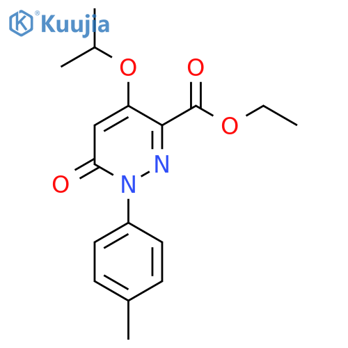 ethyl 1-(4-methylphenyl)-6-oxo-4-(propan-2-yloxy)-1,6-dihydropyridazine-3-carboxylate structure