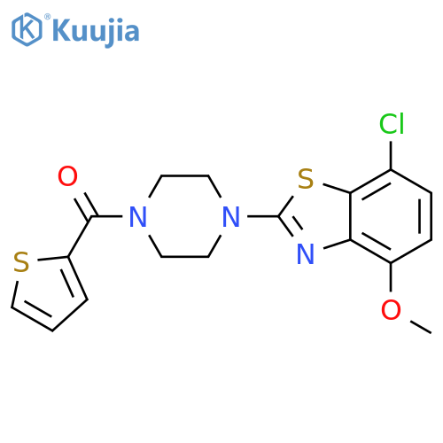 7-chloro-4-methoxy-2-4-(thiophene-2-carbonyl)piperazin-1-yl-1,3-benzothiazole structure