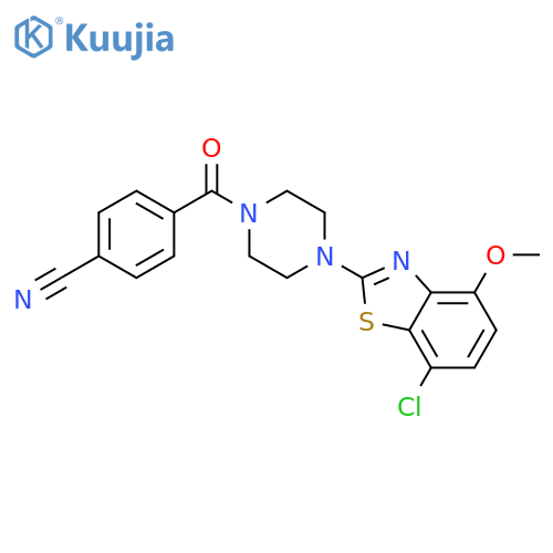 4-4-(7-chloro-4-methoxy-1,3-benzothiazol-2-yl)piperazine-1-carbonylbenzonitrile structure