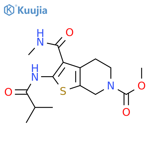 methyl 3-(methylcarbamoyl)-2-(2-methylpropanamido)-4H,5H,6H,7H-thieno2,3-cpyridine-6-carboxylate structure