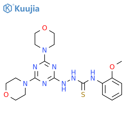 3-{4,6-bis(morpholin-4-yl)-1,3,5-triazin-2-ylamino}-1-(2-methoxyphenyl)thiourea structure