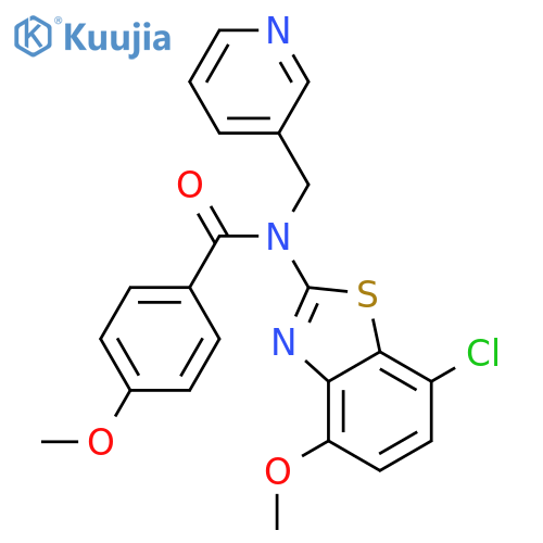 N-(7-chloro-4-methoxy-1,3-benzothiazol-2-yl)-4-methoxy-N-(pyridin-3-yl)methylbenzamide structure