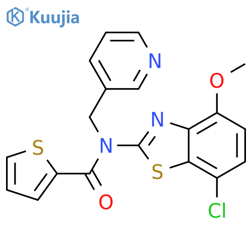 N-(7-chloro-4-methoxy-1,3-benzothiazol-2-yl)-N-(pyridin-3-yl)methylthiophene-2-carboxamide structure