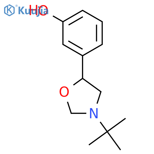 Phenol, 3-[3-(1,1-dimethylethyl)-5-oxazolidinyl]- structure