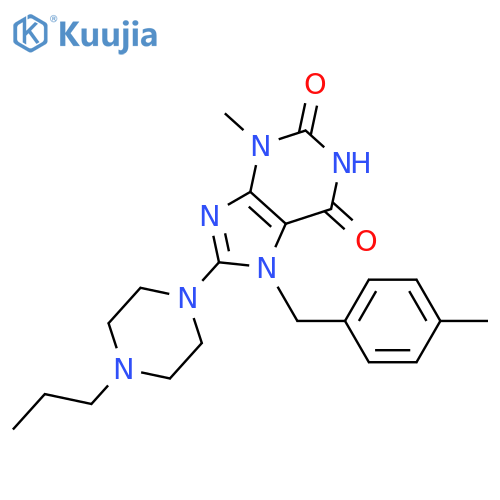 3-methyl-7-(4-methylphenyl)methyl-8-(4-propylpiperazin-1-yl)-2,3,6,7-tetrahydro-1H-purine-2,6-dione structure