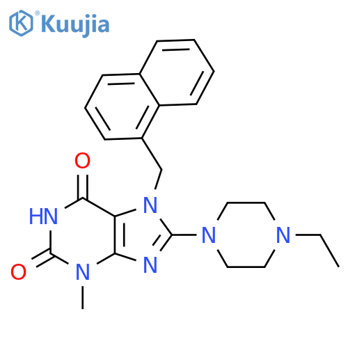 8-(4-ethylpiperazin-1-yl)-3-methyl-7-(naphthalen-1-yl)methyl-2,3,6,7-tetrahydro-1H-purine-2,6-dione structure