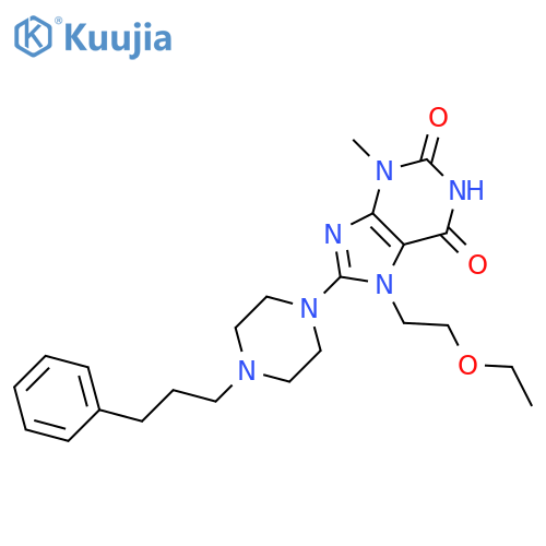 7-(2-ethoxyethyl)-3-methyl-8-4-(3-phenylpropyl)piperazin-1-yl-2,3,6,7-tetrahydro-1H-purine-2,6-dione structure