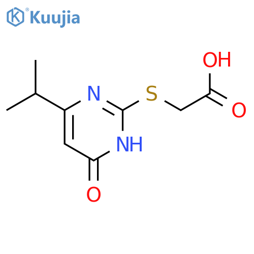 2-{6-oxo-4-(propan-2-yl)-1,6-dihydropyrimidin-2-ylsulfanyl}acetic acid structure