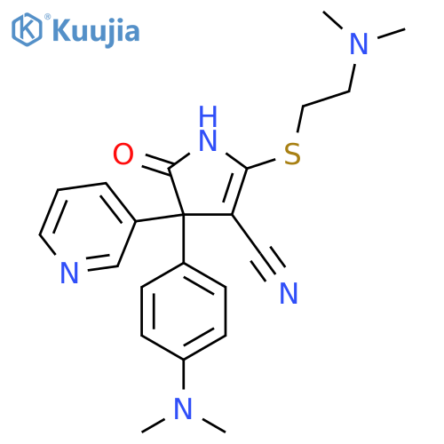2-[2-(Dimethylamino)ethylsulfanyl]-4-[4-(dimethylamino)phenyl]-5-oxo-4-pyridin-3-yl-1H-pyrrole-3-carbonitrile structure