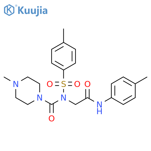 N-(4-methylphenyl)-2-N-(4-methylpiperazine-1-carbonyl)4-methylbenzenesulfonamidoacetamide structure