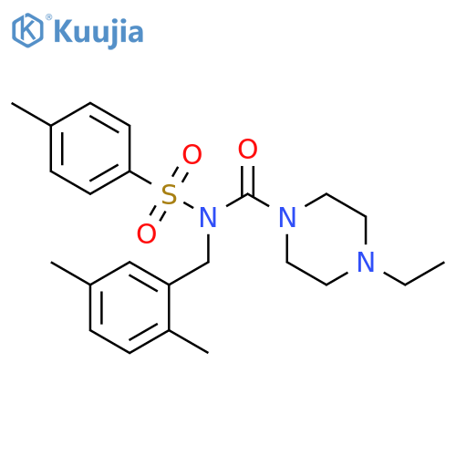 1-Piperazinecarboxamide, N-[(2,5-dimethylphenyl)methyl]-4-ethyl-N-[(4-methylphenyl)sulfonyl]- structure