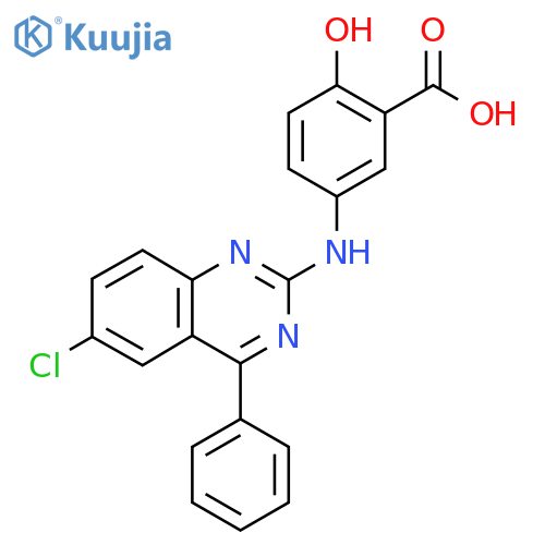 5-(6-chloro-4-phenylquinazolin-2-yl)amino-2-hydroxybenzoic acid structure