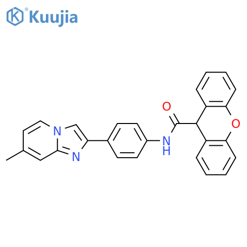 N-(4-{7-methylimidazo1,2-apyridin-2-yl}phenyl)-9H-xanthene-9-carboxamide structure