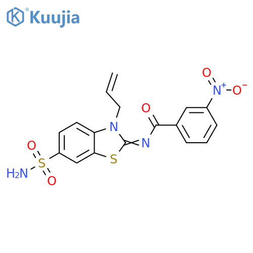 3-nitro-N-(2Z)-3-(prop-2-en-1-yl)-6-sulfamoyl-2,3-dihydro-1,3-benzothiazol-2-ylidenebenzamide structure