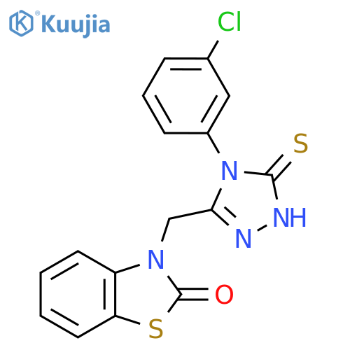 3-{4-(3-chlorophenyl)-5-sulfanyl-4H-1,2,4-triazol-3-ylmethyl}-2,3-dihydro-1,3-benzothiazol-2-one structure