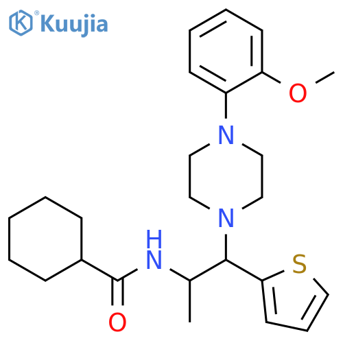 N-{1-4-(2-methoxyphenyl)piperazin-1-yl-1-(thiophen-2-yl)propan-2-yl}cyclohexanecarboxamide structure