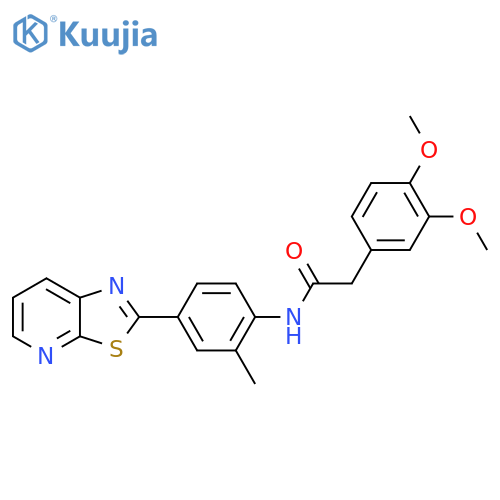 2-(3,4-dimethoxyphenyl)-N-(2-methyl-4-{1,3thiazolo5,4-bpyridin-2-yl}phenyl)acetamide structure