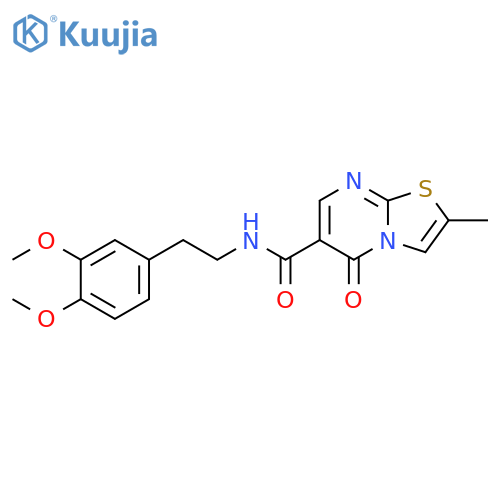 N-2-(3,4-dimethoxyphenyl)ethyl-2-methyl-5-oxo-5H-1,3thiazolo3,2-apyrimidine-6-carboxamide structure