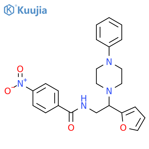 N-2-(furan-2-yl)-2-(4-phenylpiperazin-1-yl)ethyl-4-nitrobenzamide structure