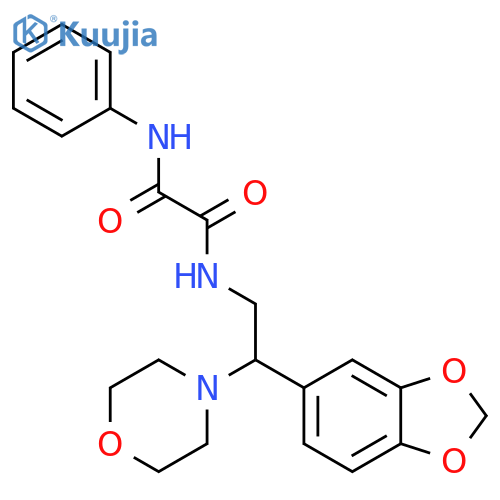N-2-(2H-1,3-benzodioxol-5-yl)-2-(morpholin-4-yl)ethyl-N'-phenylethanediamide structure