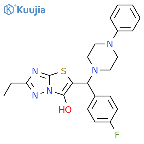 2-ethyl-5-(4-fluorophenyl)(4-phenylpiperazin-1-yl)methyl-1,2,4triazolo3,2-b1,3thiazol-6-ol structure