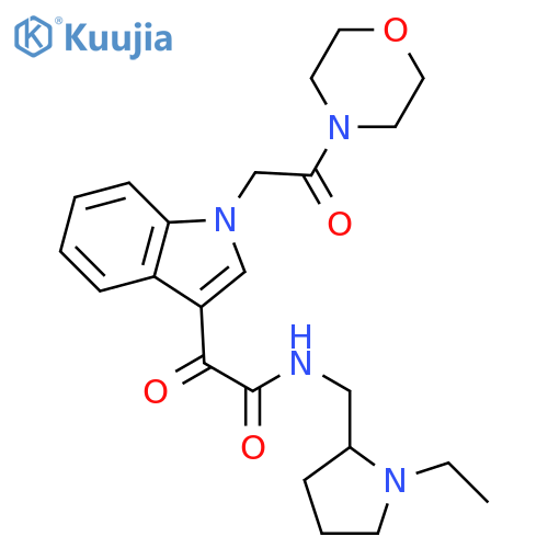 N-(1-ethylpyrrolidin-2-yl)methyl-2-{1-2-(morpholin-4-yl)-2-oxoethyl-1H-indol-3-yl}-2-oxoacetamide structure