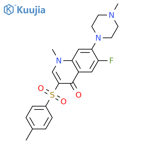 6-fluoro-1-methyl-3-(4-methylbenzenesulfonyl)-7-(4-methylpiperazin-1-yl)-1,4-dihydroquinolin-4-one structure