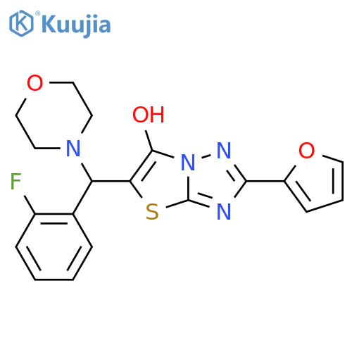 5-(2-fluorophenyl)(morpholin-4-yl)methyl-2-(furan-2-yl)-1,2,4triazolo3,2-b1,3thiazol-6-ol structure