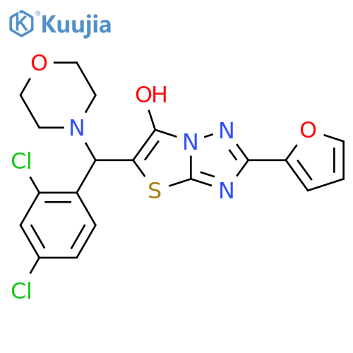 5-(2,4-dichlorophenyl)(morpholin-4-yl)methyl-2-(furan-2-yl)-1,2,4triazolo3,2-b1,3thiazol-6-ol structure