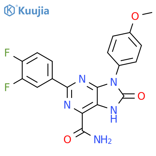 2-(3,4-difluorophenyl)-9-(4-methoxyphenyl)-8-oxo-8,9-dihydro-7H-purine-6-carboxamide structure