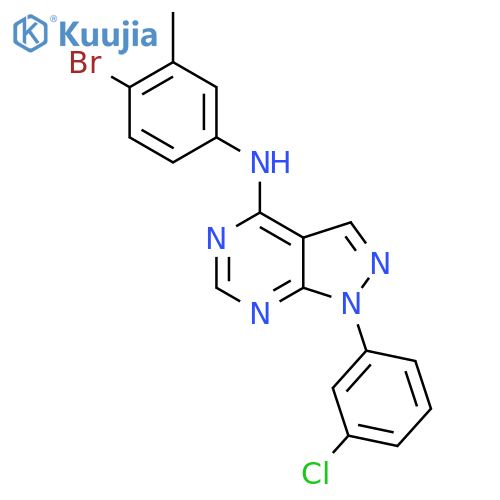N-(4-bromo-3-methylphenyl)-1-(3-chlorophenyl)-1H-pyrazolo3,4-dpyrimidin-4-amine structure