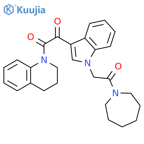 1-{1-2-(azepan-1-yl)-2-oxoethyl-1H-indol-3-yl}-2-(1,2,3,4-tetrahydroquinolin-1-yl)ethane-1,2-dione structure